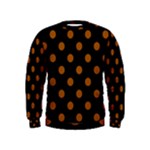 Polka Dots - Brown on Black Kid s Sweatshirt