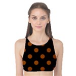 Polka Dots - Brown on Black Tank Bikini Top