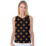 Polka Dots - Brown on Black Women s Basketball Tank Top