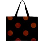 Polka Dots - Brown on Black Zipper Mini Tote Bag