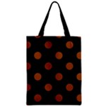Polka Dots - Brown on Black Zipper Classic Tote Bag