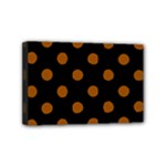 Polka Dots - Brown on Black Mini Canvas 6  x 4  (Stretched)