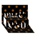 Polka Dots - Brown on Black Miss You 3D Greeting Card (7x5)