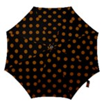 Polka Dots - Brown on Black Hook Handle Umbrella (Large)