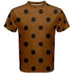 Polka Dots - Black on Chocolate Brown Men s Cotton Tee