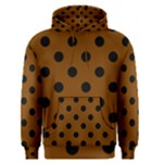 Polka Dots - Black on Chocolate Brown Men s Pullover Hoodie