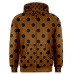 Polka Dots - Black on Chocolate Brown Men s Zipper Hoodie