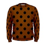 Polka Dots - Black on Chocolate Brown Men s Sweatshirt