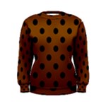 Polka Dots - Black on Chocolate Brown Women s Sweatshirt