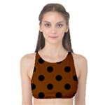 Polka Dots - Black on Chocolate Brown Tank Bikini Top