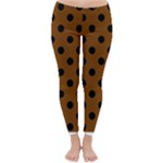 Polka Dots - Black on Chocolate Brown Winter Leggings