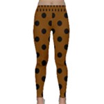 Polka Dots - Black on Chocolate Brown Yoga Leggings