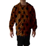 Polka Dots - Black on Chocolate Brown Hooded Wind Breaker (Kids)