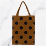 Polka Dots - Black on Chocolate Brown Classic Tote Bag