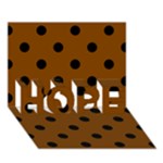 Polka Dots - Black on Chocolate Brown HOPE 3D Greeting Card (7x5)