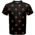 Polka Dots - Auburn Brown on Black Men s Cotton Tee