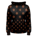 Polka Dots - Auburn Brown on Black Women s Pullover Hoodie