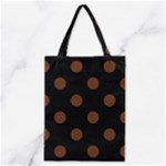 Polka Dots - Auburn Brown on Black Classic Tote Bag