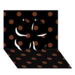 Polka Dots - Auburn Brown on Black Clover 3D Greeting Card (7x5)