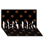 Polka Dots - Auburn Brown on Black BEST BRO 3D Greeting Card (8x4)