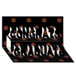 Polka Dots - Auburn Brown on Black Congrats Graduate 3D Greeting Card (8x4)