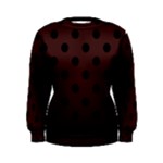 Polka Dots - Black on Dark Sienna Brown Women s Sweatshirt