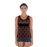 Polka Dots - Black on Dark Sienna Brown Women s Sport Tank Top