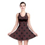 Polka Dots - Black on Dark Sienna Brown Reversible Skater Dress
