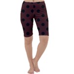 Polka Dots - Black on Dark Sienna Brown Cropped Leggings