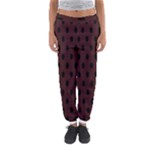 Polka Dots - Black on Dark Sienna Brown Women s Jogger Sweatpants