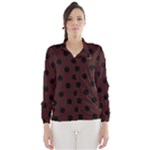 Polka Dots - Black on Dark Sienna Brown Wind Breaker (Women)