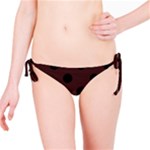 Polka Dots - Black on Dark Sienna Brown Bikini Bottom