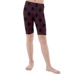 Polka Dots - Black on Dark Sienna Brown Kid s Mid Length Swim Shorts