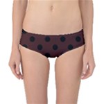Polka Dots - Black on Dark Sienna Brown Classic Bikini Bottoms