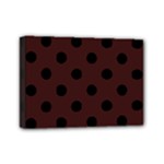 Polka Dots - Black on Dark Sienna Brown Mini Canvas 7  x 5  (Stretched)