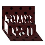 Polka Dots - Black on Dark Sienna Brown THANK YOU 3D Greeting Card (7x5)