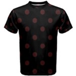 Polka Dots - Dark Sienna Brown on Black Men s Cotton Tee