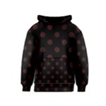 Polka Dots - Dark Sienna Brown on Black Kid s Pullover Hoodie