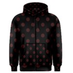 Polka Dots - Dark Sienna Brown on Black Men s Zipper Hoodie