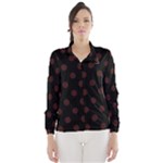 Polka Dots - Dark Sienna Brown on Black Wind Breaker (Women)