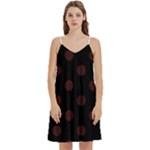 Polka Dots - Dark Sienna Brown on Black Women s Reversible Sports Bra with Border