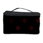 Polka Dots - Dark Sienna Brown on Black Cosmetic Storage Case