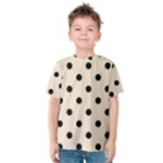 Polka Dots - Black on Champagne Orange Kid s Cotton Tee