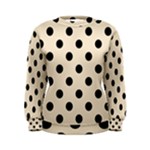 Polka Dots - Black on Champagne Orange Women s Sweatshirt