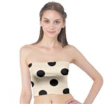Polka Dots - Black on Champagne Orange Tube Top