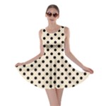 Polka Dots - Black on Champagne Orange Skater Dress