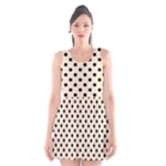 Polka Dots - Black on Champagne Orange Scoop Neck Skater Dress