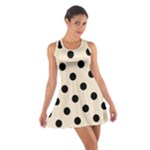 Polka Dots - Black on Champagne Orange Cotton Racerback Dress