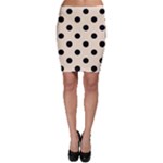 Polka Dots - Black on Champagne Orange Bodycon Skirt