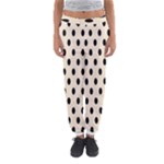 Polka Dots - Black on Champagne Orange Women s Jogger Sweatpants